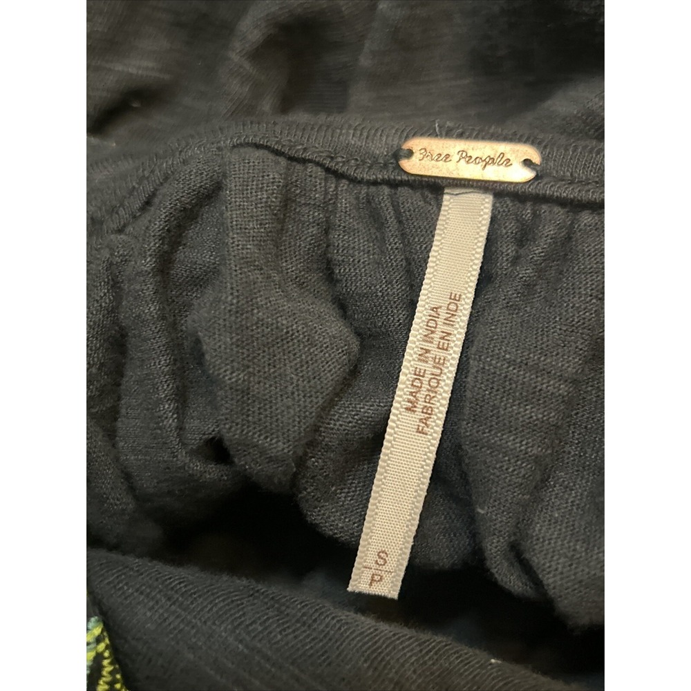 $148 Free People Much Love Tunic / Mini Dress Embroidered Cutout Back Black Sz S - Picture 12 of 12